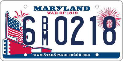 MD license plate 6BM0218