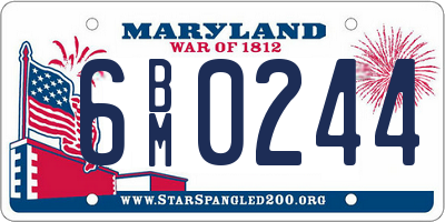 MD license plate 6BM0244