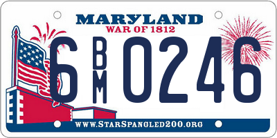 MD license plate 6BM0246