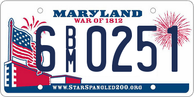 MD license plate 6BM0251