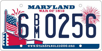 MD license plate 6BM0256