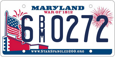 MD license plate 6BM0272