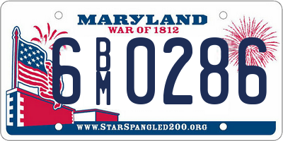 MD license plate 6BM0286