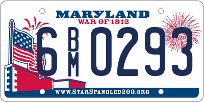 MD license plate 6BM0293