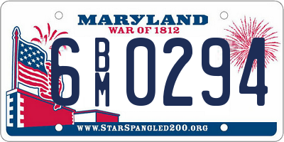 MD license plate 6BM0294
