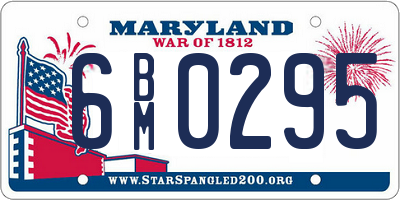 MD license plate 6BM0295