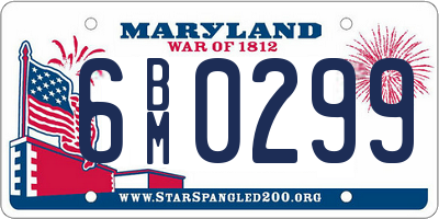 MD license plate 6BM0299