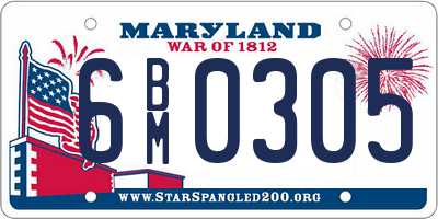 MD license plate 6BM0305
