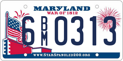 MD license plate 6BM0313