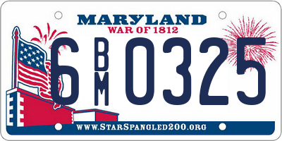 MD license plate 6BM0325