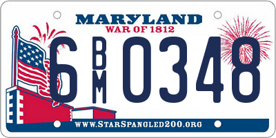 MD license plate 6BM0348
