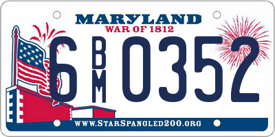 MD license plate 6BM0352