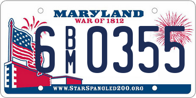 MD license plate 6BM0355