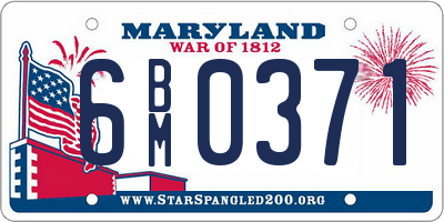 MD license plate 6BM0371