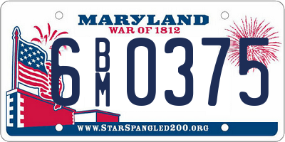 MD license plate 6BM0375