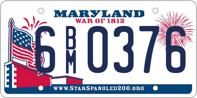 MD license plate 6BM0376