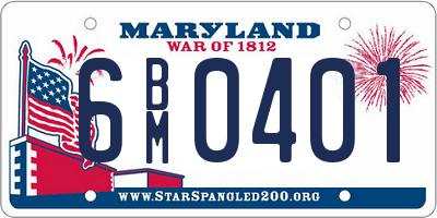 MD license plate 6BM0401