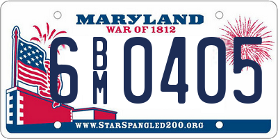 MD license plate 6BM0405