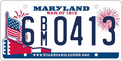 MD license plate 6BM0413