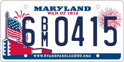 MD license plate 6BM0415