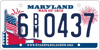 MD license plate 6BM0437