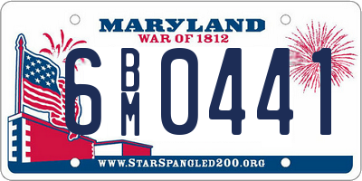 MD license plate 6BM0441