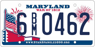 MD license plate 6BM0462