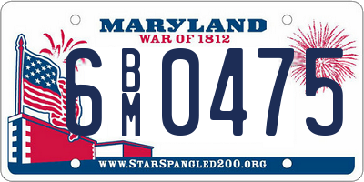 MD license plate 6BM0475