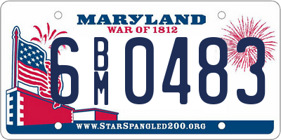 MD license plate 6BM0483