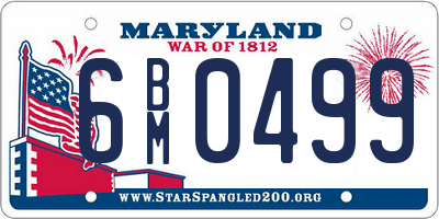 MD license plate 6BM0499