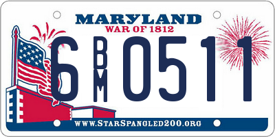 MD license plate 6BM0511