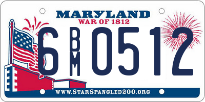 MD license plate 6BM0512