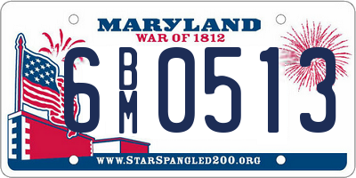 MD license plate 6BM0513