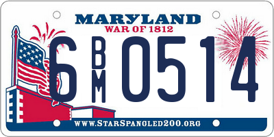 MD license plate 6BM0514