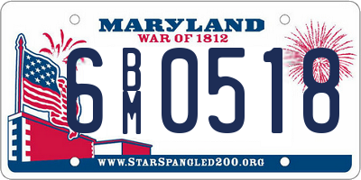 MD license plate 6BM0518