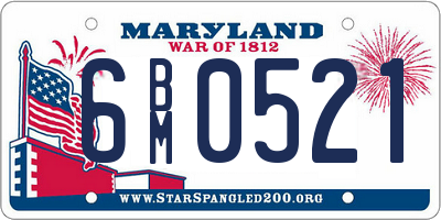 MD license plate 6BM0521