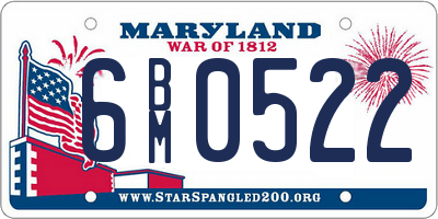 MD license plate 6BM0522