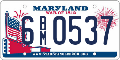 MD license plate 6BM0537