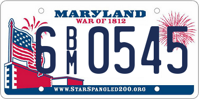 MD license plate 6BM0545