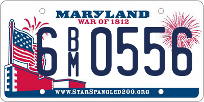 MD license plate 6BM0556