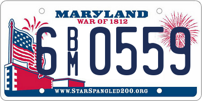 MD license plate 6BM0559