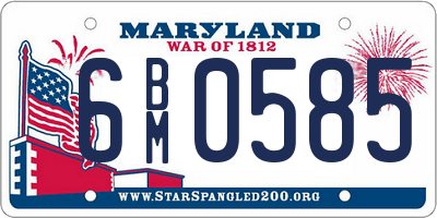 MD license plate 6BM0585