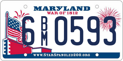 MD license plate 6BM0593