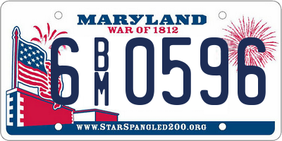 MD license plate 6BM0596