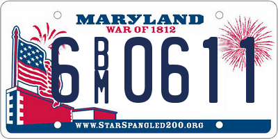 MD license plate 6BM0611