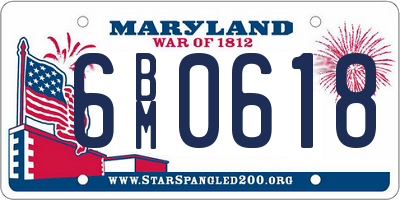 MD license plate 6BM0618