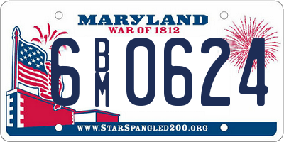 MD license plate 6BM0624