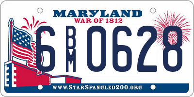 MD license plate 6BM0628
