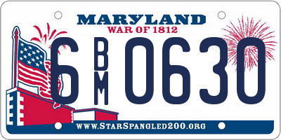 MD license plate 6BM0630