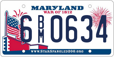 MD license plate 6BM0634